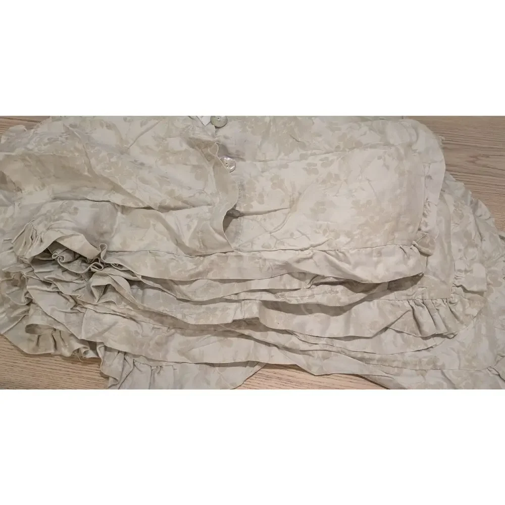 Bella Notte Lillian Ruffled Flange Throw Pillow‎ Winter White New With Tags
